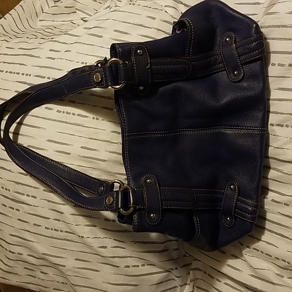 Tignanello Navy Blue Tote Bag w/ Side Pockets - Picture 4 of 8